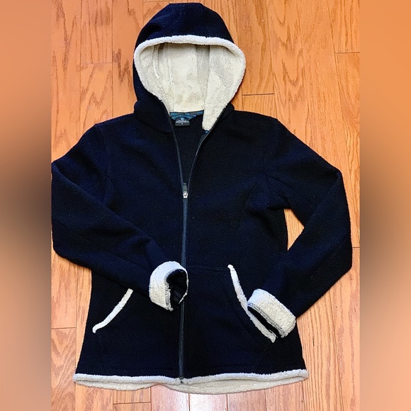 Women’s Small Black KUHL Alfpaca Full Zip Thumb Hole Fleece Hoodie - Picture 3 of 14